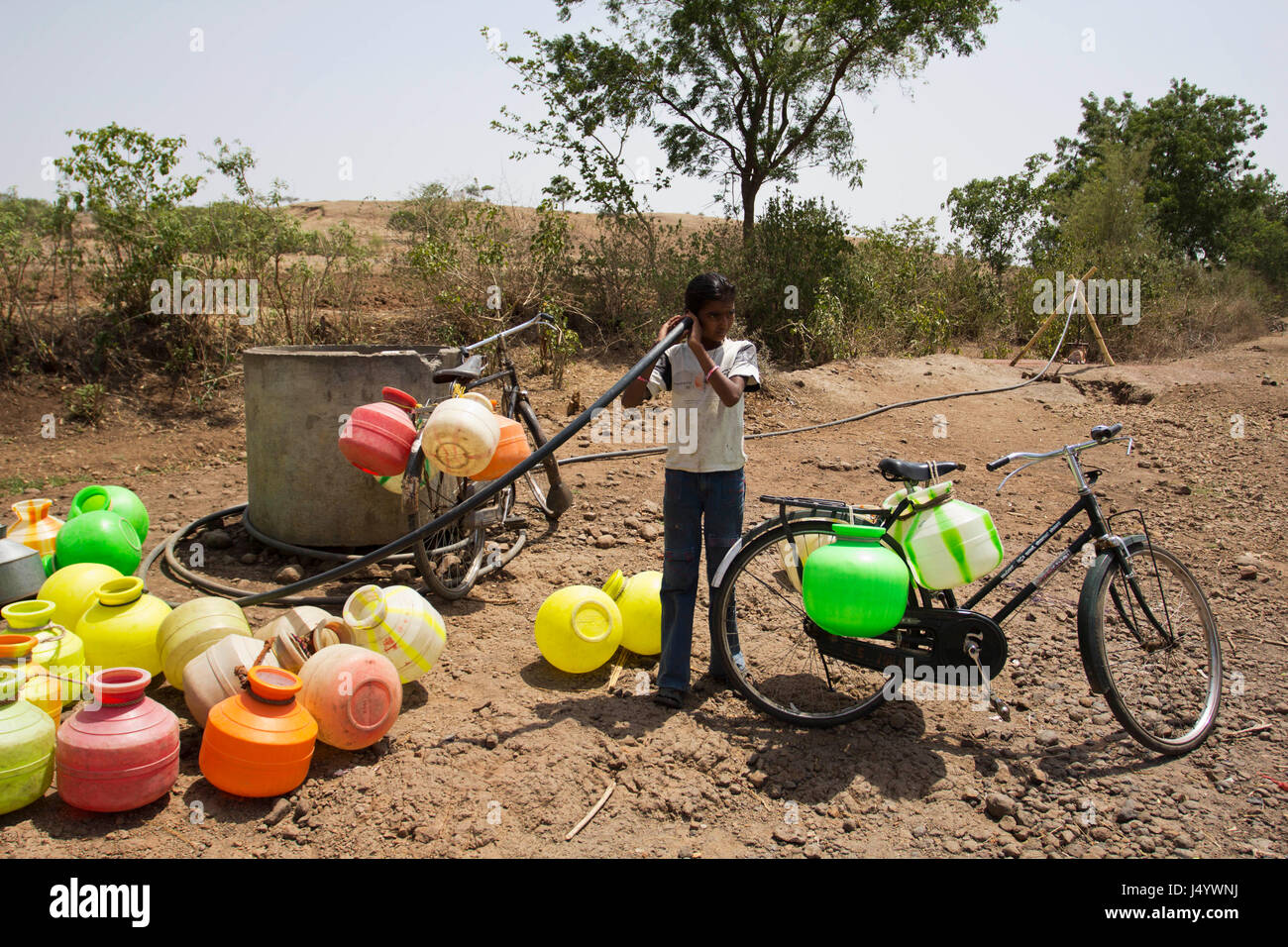 La escasez de agua, Karnataka, India, Asia Foto de stock