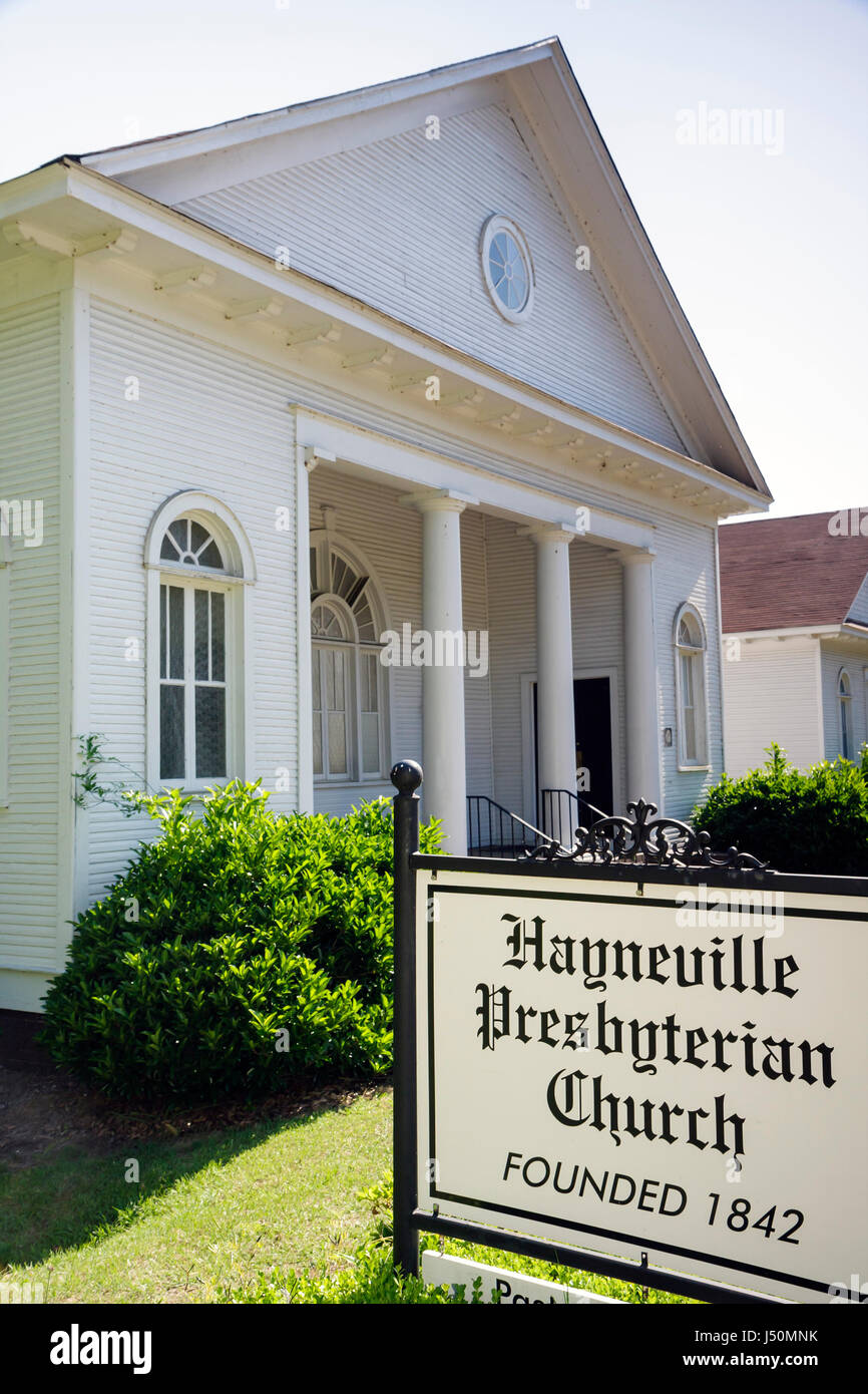 Alabama,Condado de Lowndes,Hayneville,Iglesia Presbiteriana de Hayneville,fundada 1842,RELIGION,AL080521045 Foto de stock