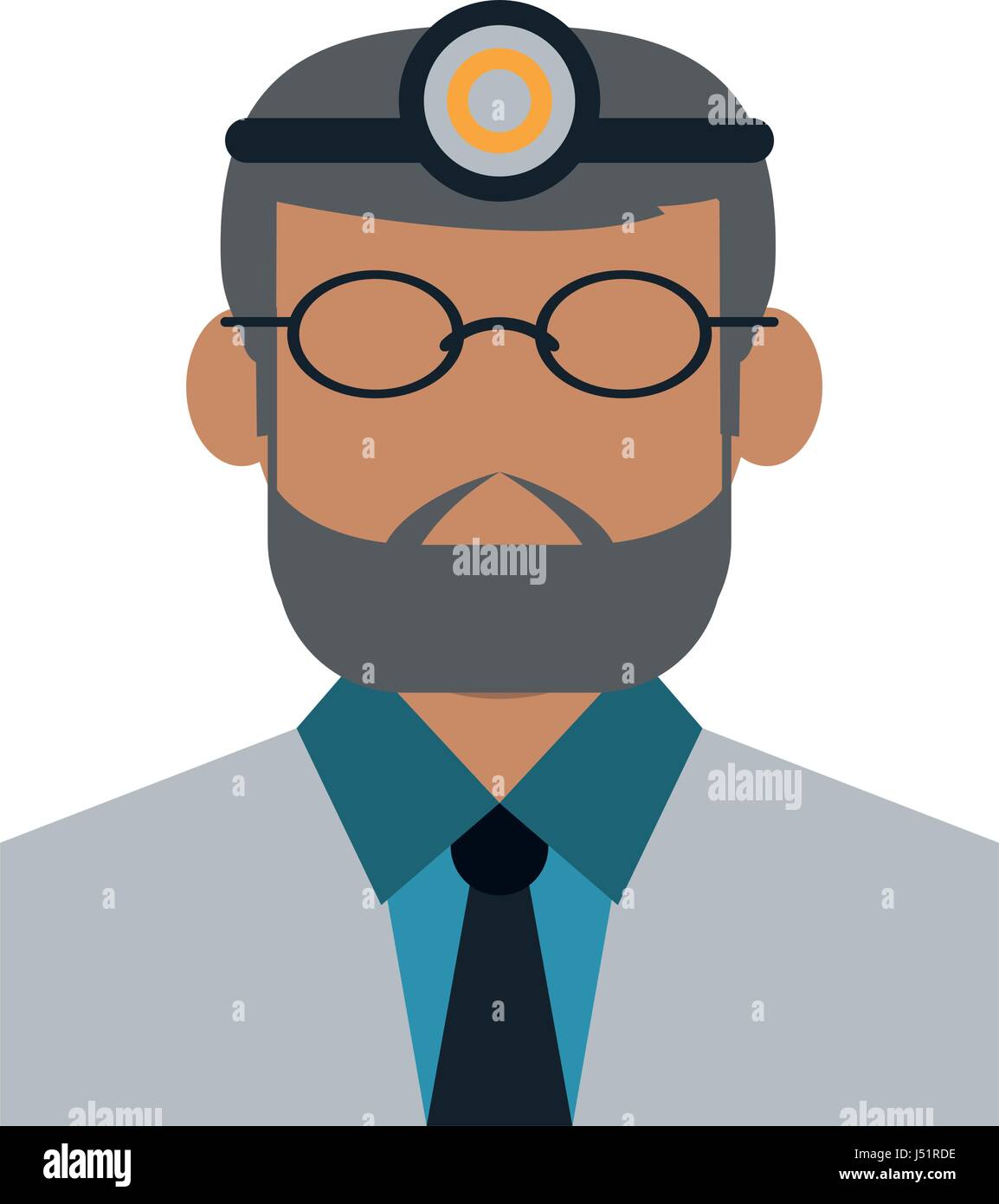 Médico masculino con luz en la cabeza la imagen del icono Imagen Vector de  stock - Alamy
