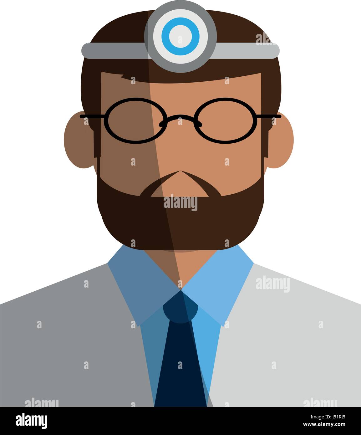 Médico masculino con luz en la cabeza la imagen del icono Imagen Vector de  stock - Alamy