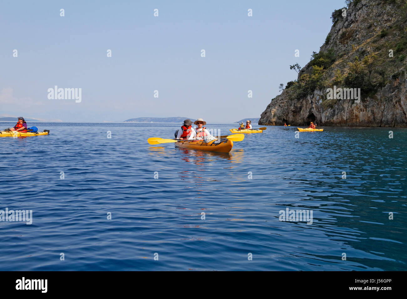 Kayak de mar en Croacia Foto de stock
