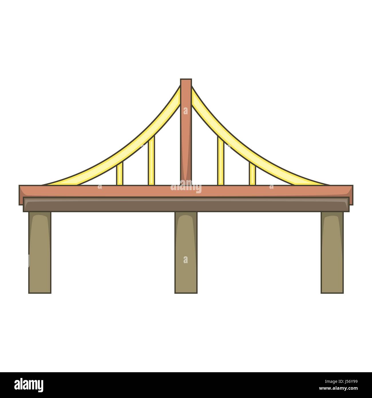 Puente de acero icono, de dibujos animados Imagen Vector de stock - Alamy