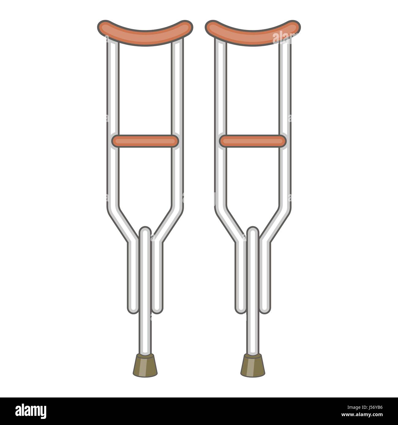 Icono de muletas, estilo de dibujos animados Imagen Vector de stock - Alamy