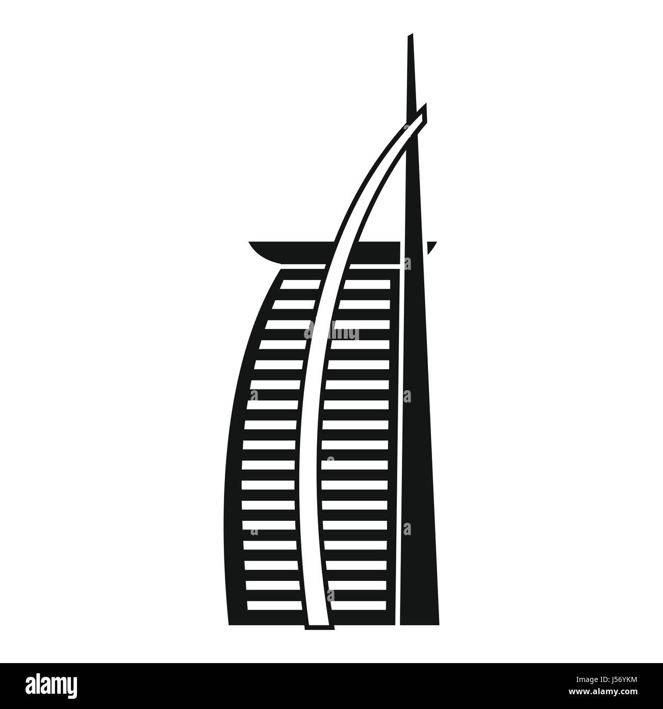 Hotel Burj Al Arab en los Emiratos Árabes Unidos, icono Ilustración del Vector