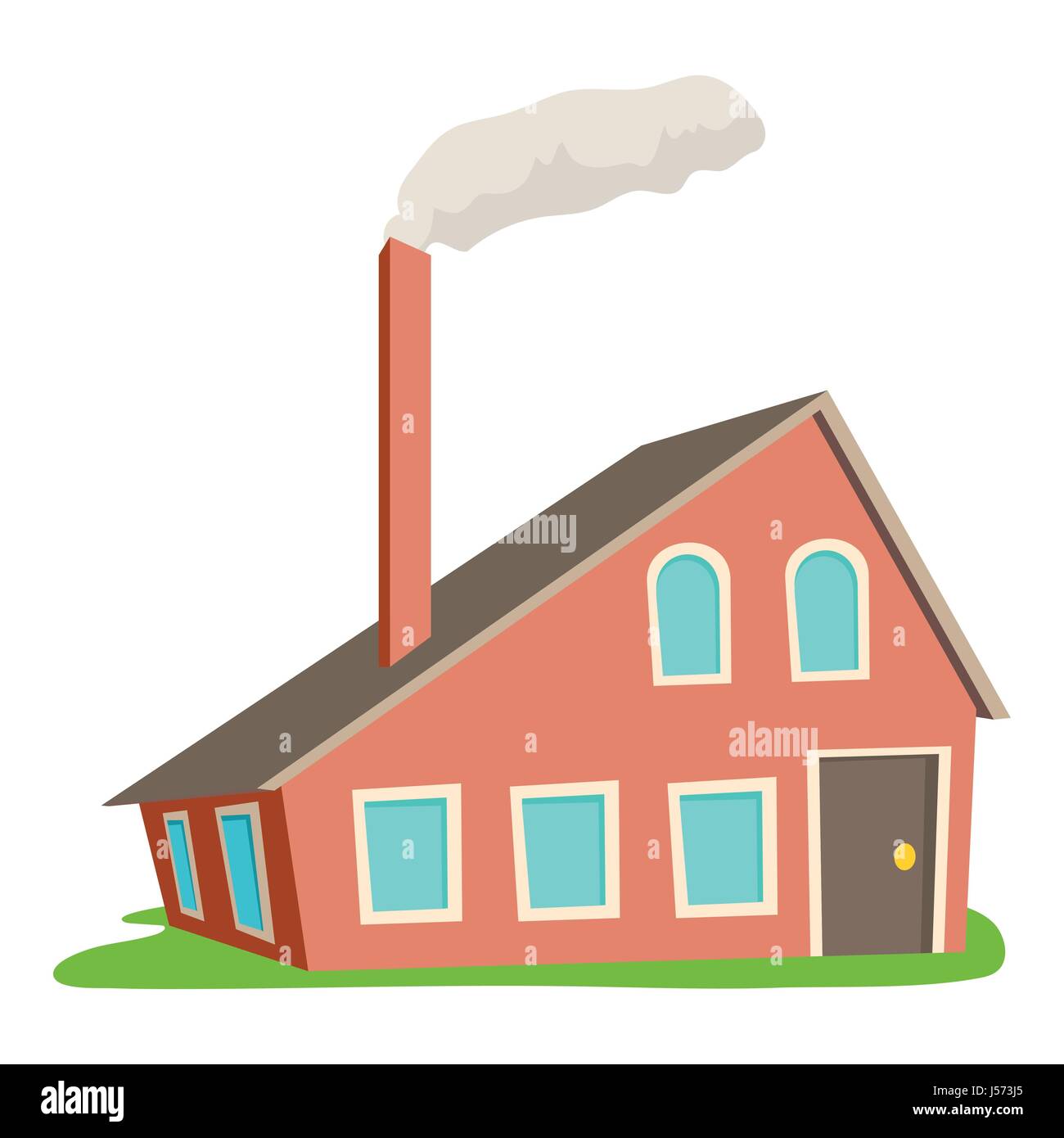Casa con chimenea, icono de estilo de dibujos animados Imagen Vector de  stock - Alamy