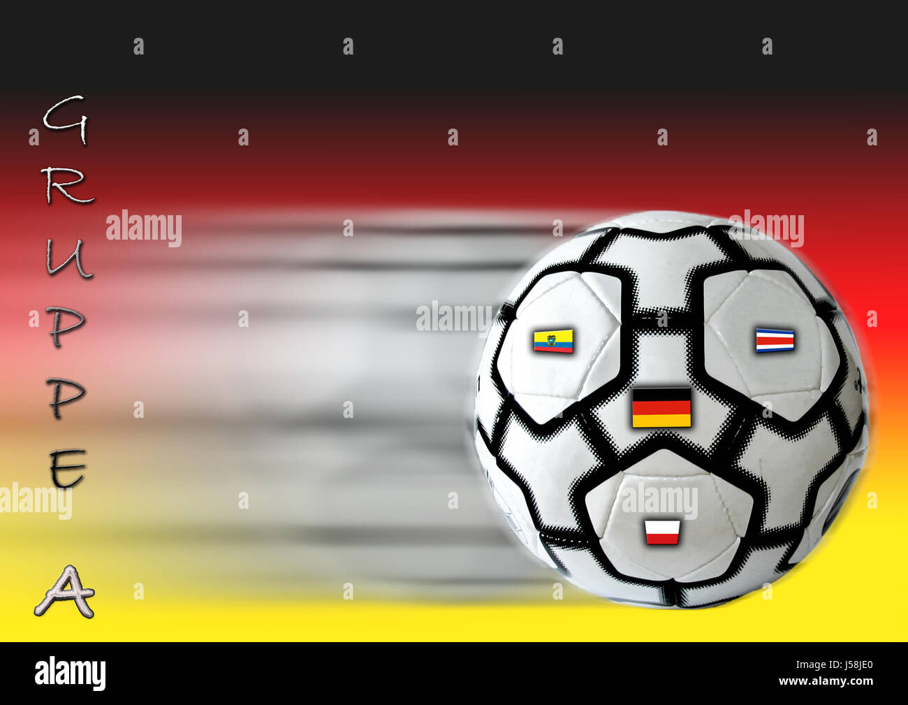 Deporte El deporte balón composición fotográfica Alemania bandera fan de fútbol Foto de stock