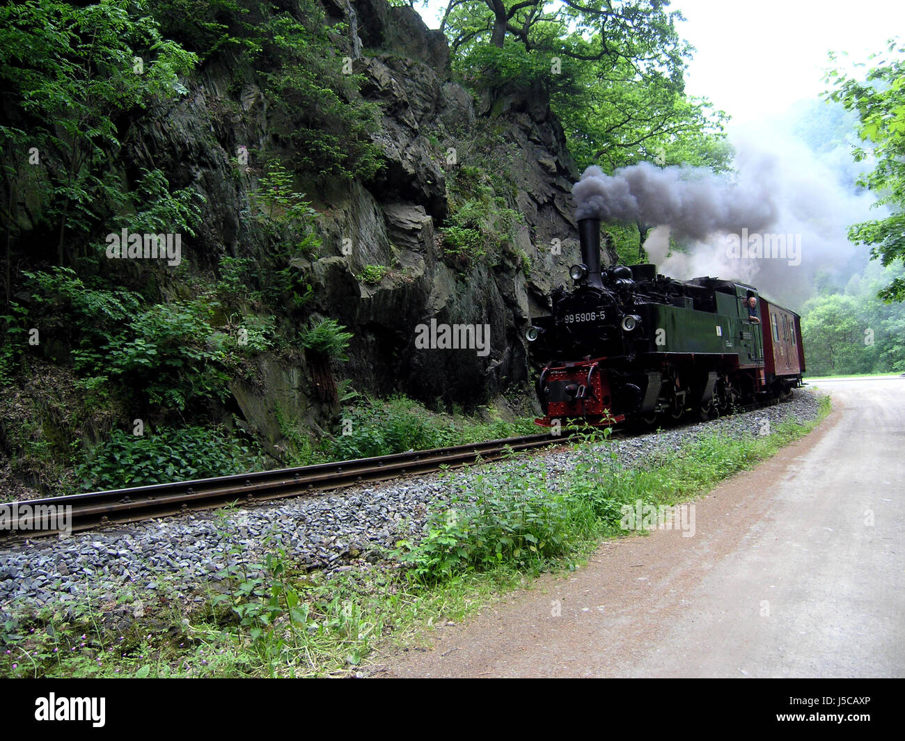 Fumar Fumar fuma locomotora de ferrocarril de humos del motor vehículo rodante Foto de stock