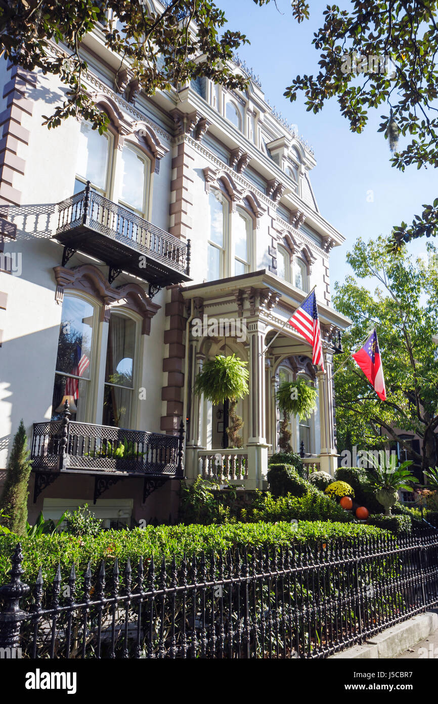 Savannah,Savannah Historic District,Lafayette Square,Hamilton Turner Inn,1873,bed