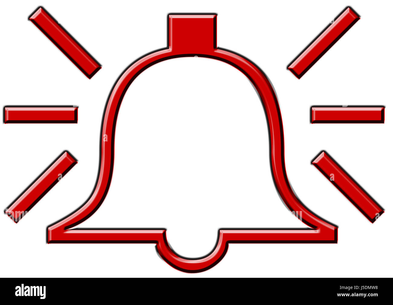 Signo gráfico de señal de alarma timbre sirena estridente ruido din icono  rojo akkustik Fotografía de stock - Alamy