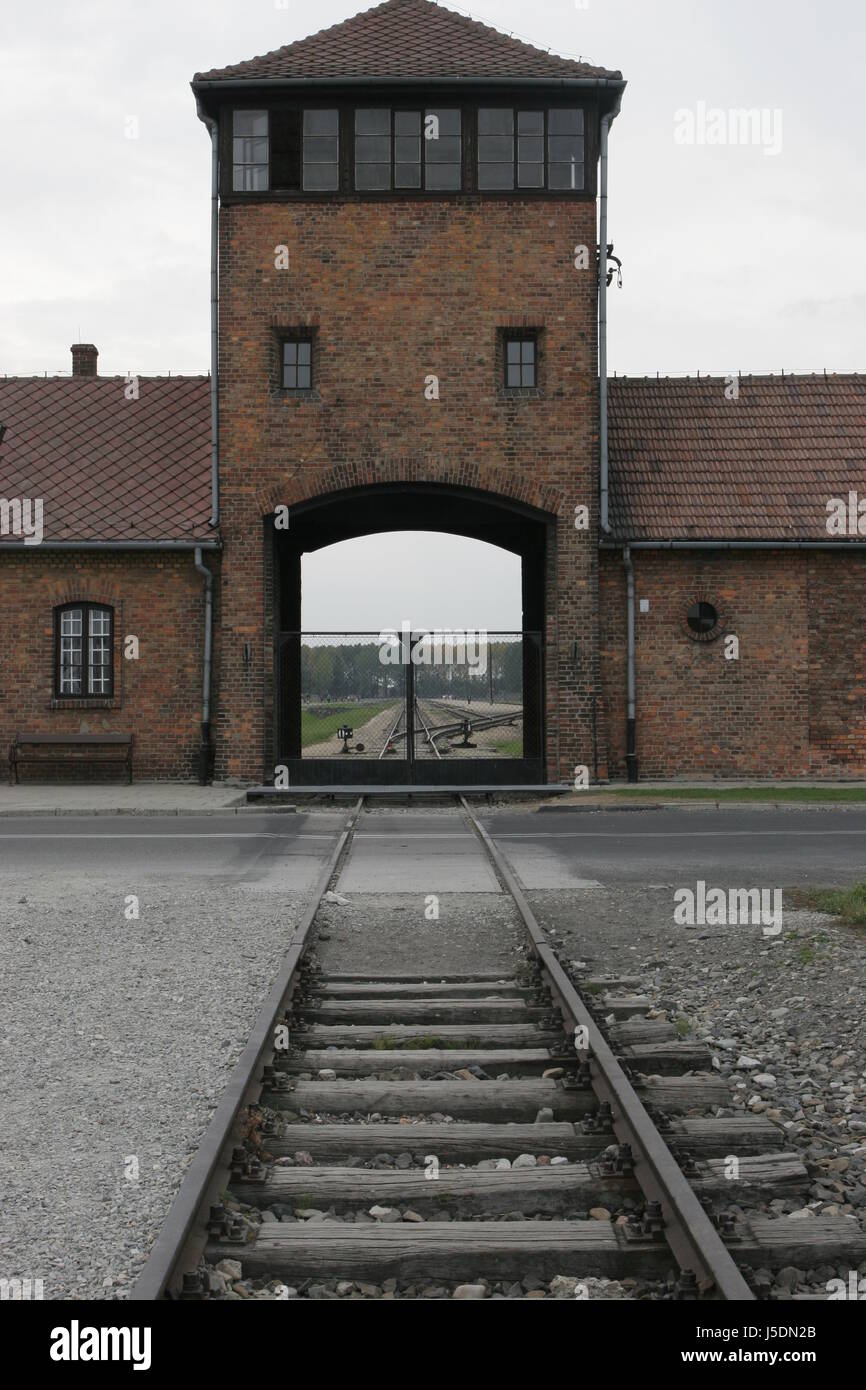 Campo de concentración en Polonia el nacional socialismo auschwitz Auschwitz-Birkenau shoa Foto de stock