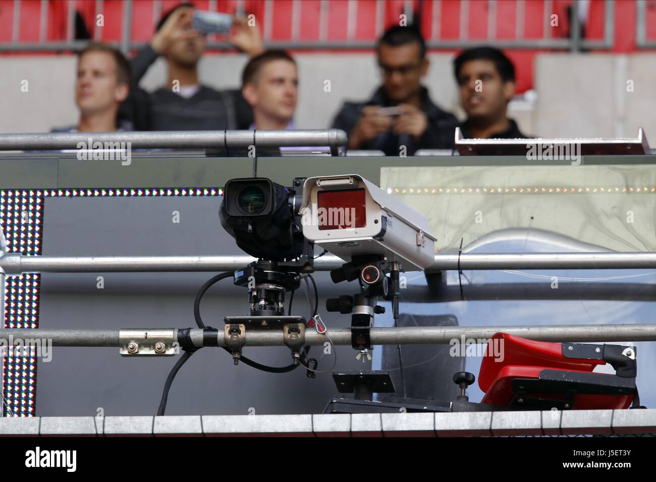 Ojo de halcón la tecnología de línea de gol MANCHESTER UNITED V WIGAN ATHL Wembley Stadium de Londres, Inglaterra el 11 de agosto de 2013 Foto de stock