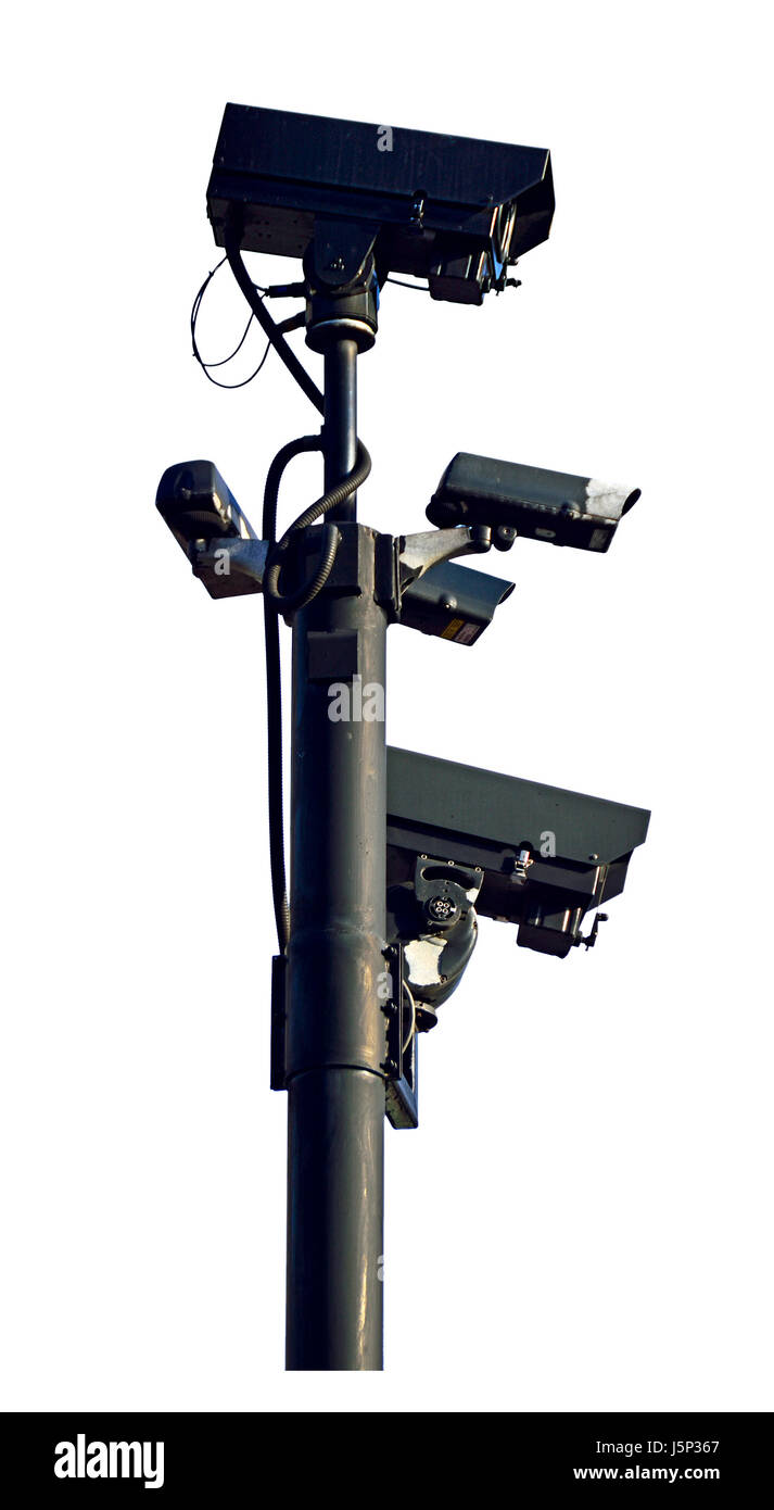 Londres, Inglaterra, Reino Unido. CCTV Cámaras de vigilancia en el centro de Londres (cut-out). Foto de stock
