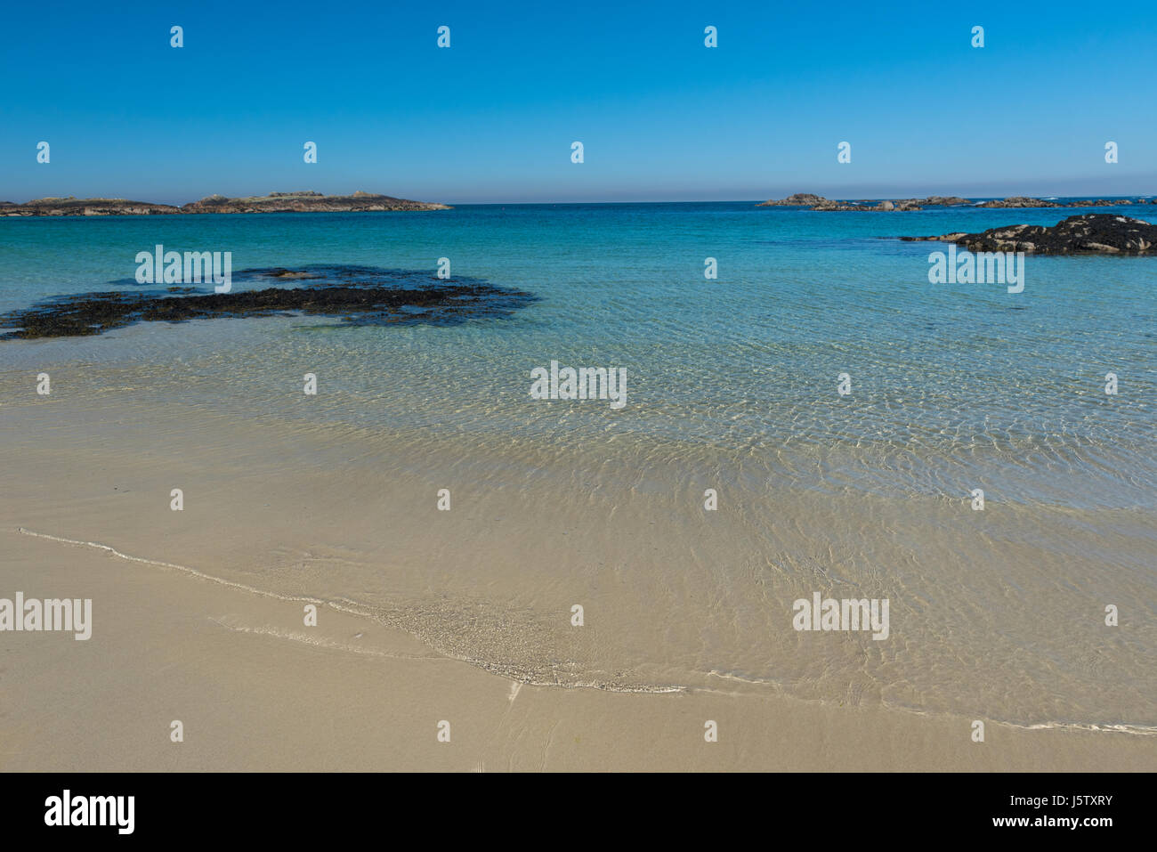 Struan Beach, en la costa noroeste de la isla de Escocia hebridean Coll. Foto de stock