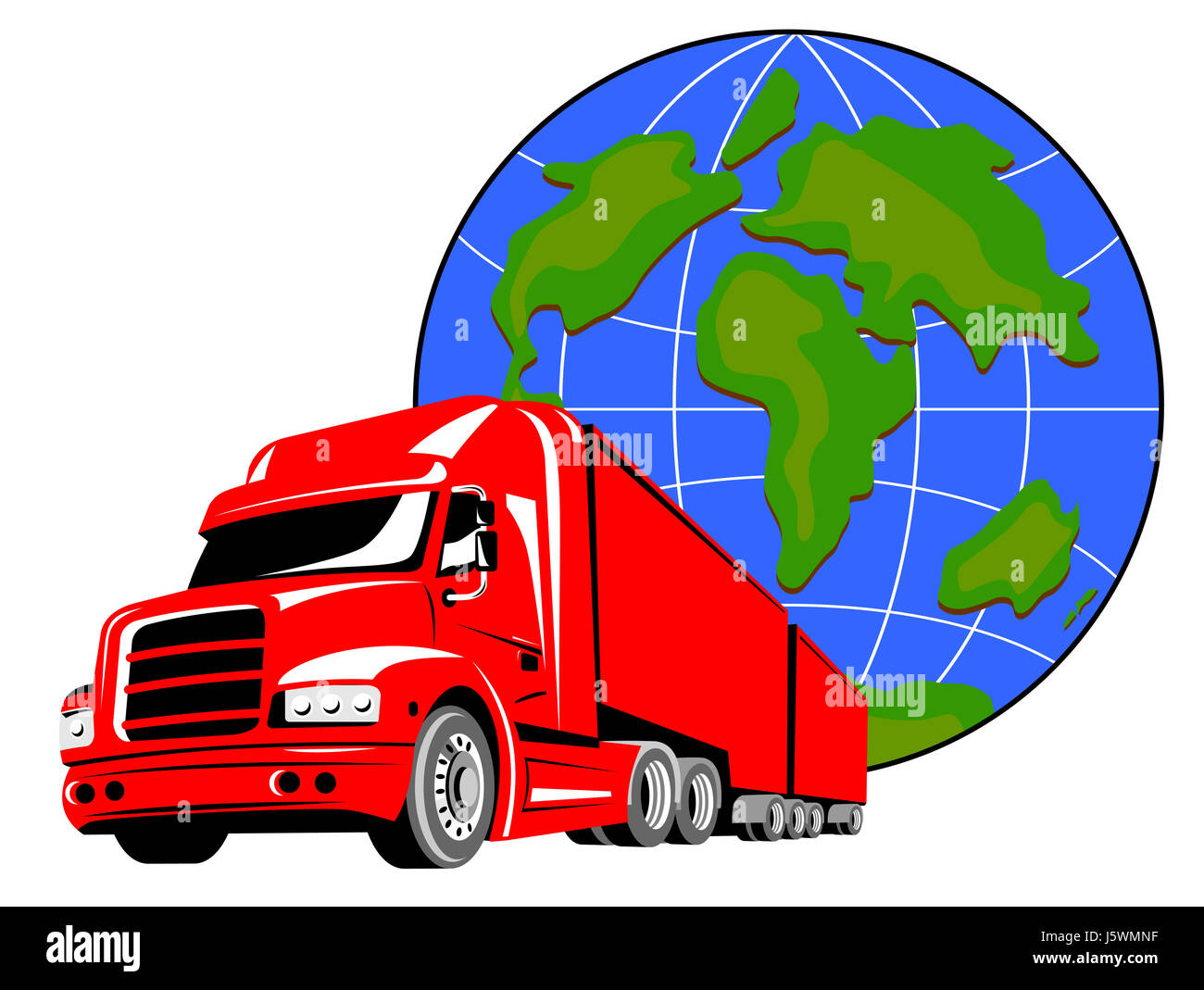 Transporte de tránsito planeta planeta tierra mundo logístico global truck camión Fotografía de - Alamy