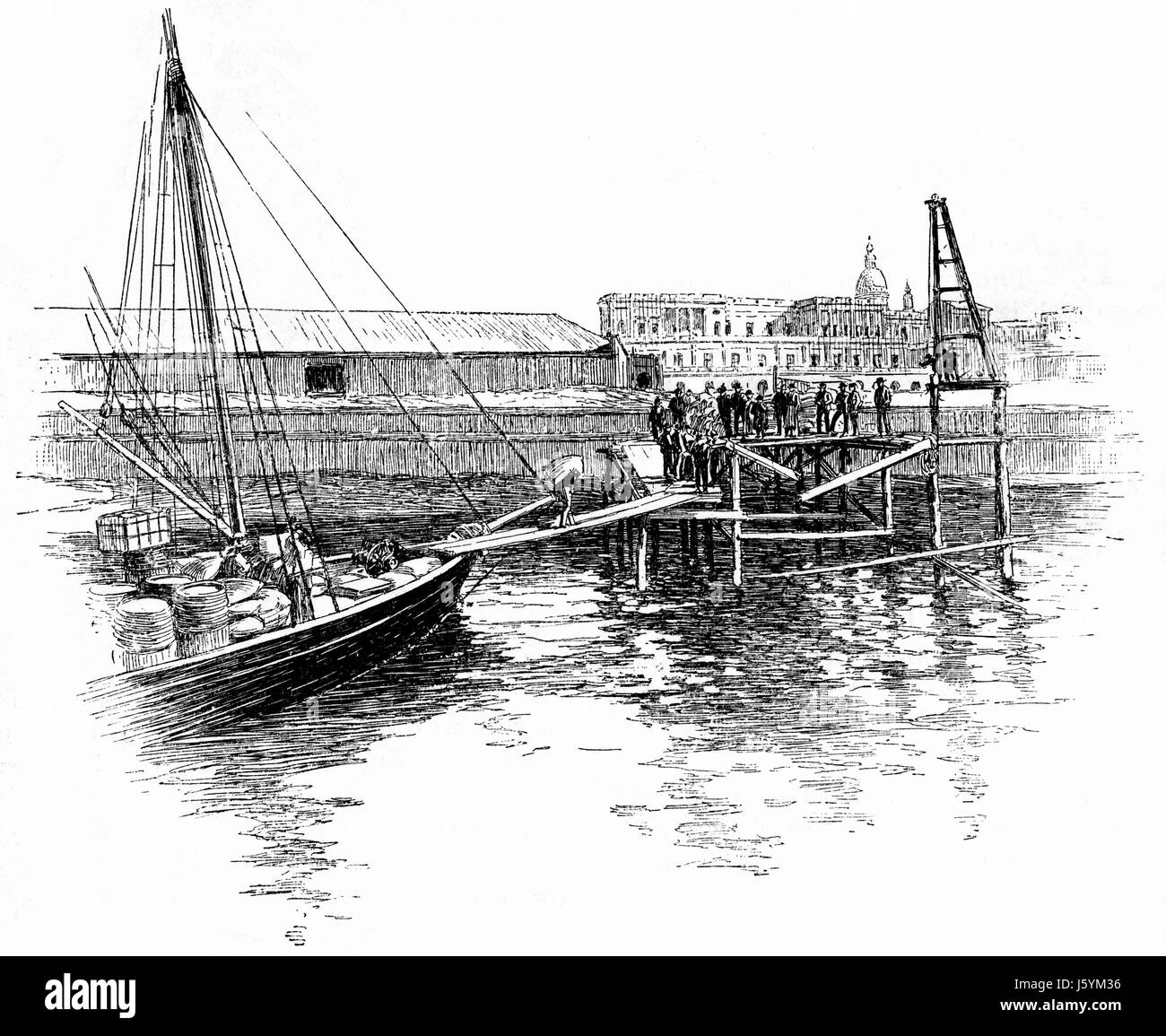 Puerto de Rosario, Argentina, Harper's New Monthly Magazine, Ilustración, 1891 Foto de stock