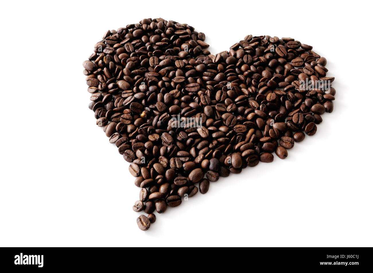 El romanticismo de granos de café café café café café marrón corazón Foto de stock