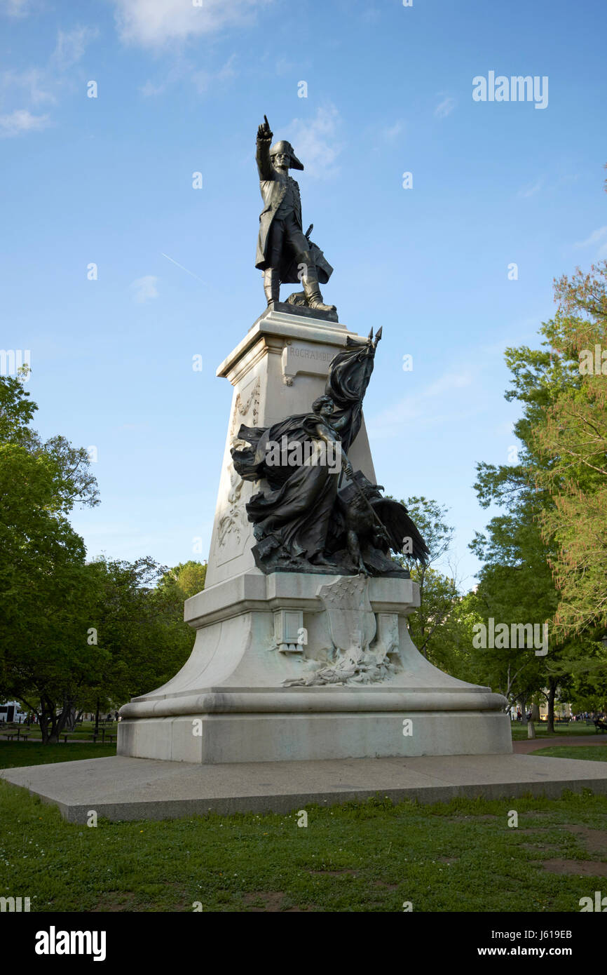 El mayor general Comte jean de rochambeau estatua lafayette park Washington DC, EE.UU. Foto de stock