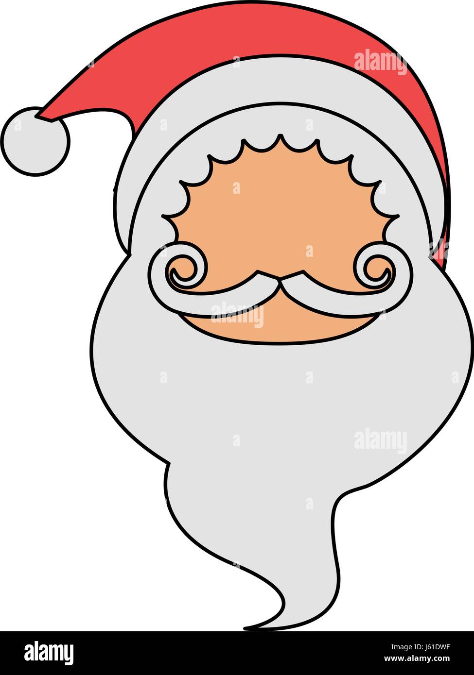 Vista frontal de dibujos animados imagen de color sin rostro de Santa Claus  Imagen Vector de stock - Alamy
