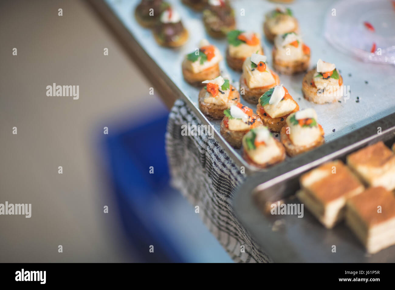 Salmón fresco canapés Foto de stock