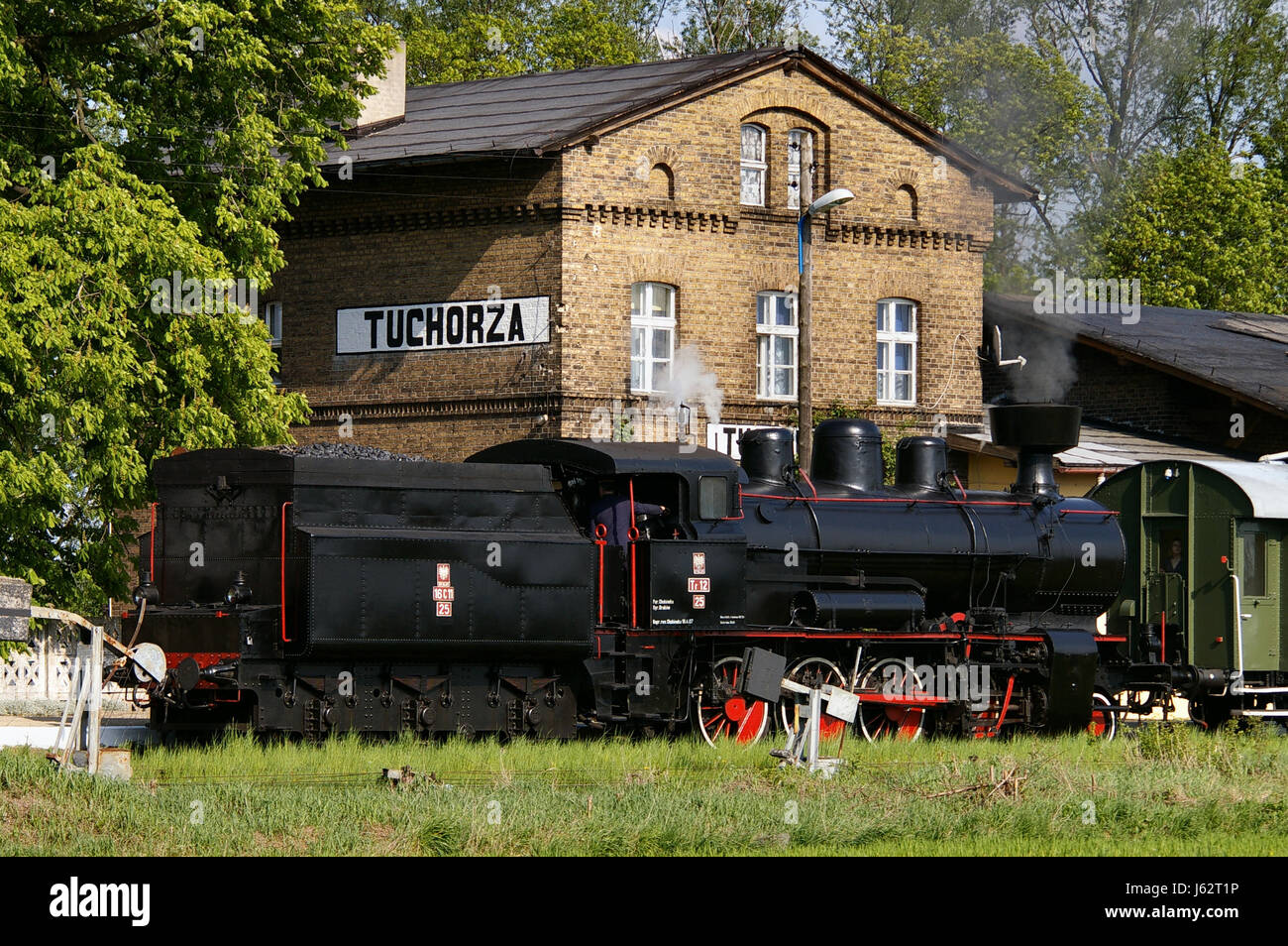 Polonia,tr 12,locomotora a vapor,wolsztyn,tuchorza Foto de stock