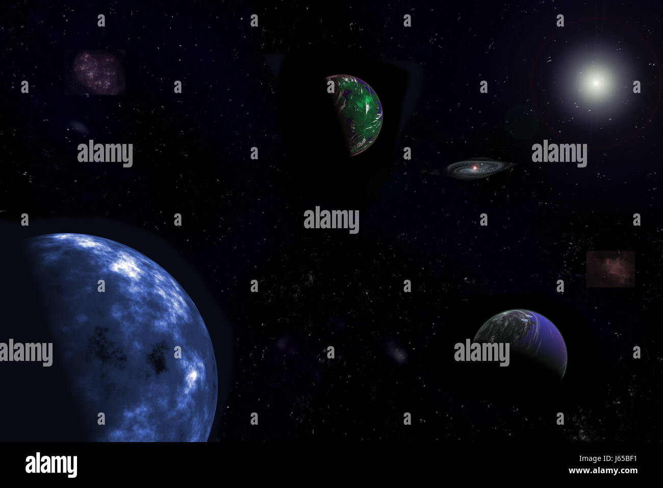 Universo cosmos cuerpos celestes planeta planeta tierra estrellas mundiales  asteriscos azul Fotografía de stock - Alamy