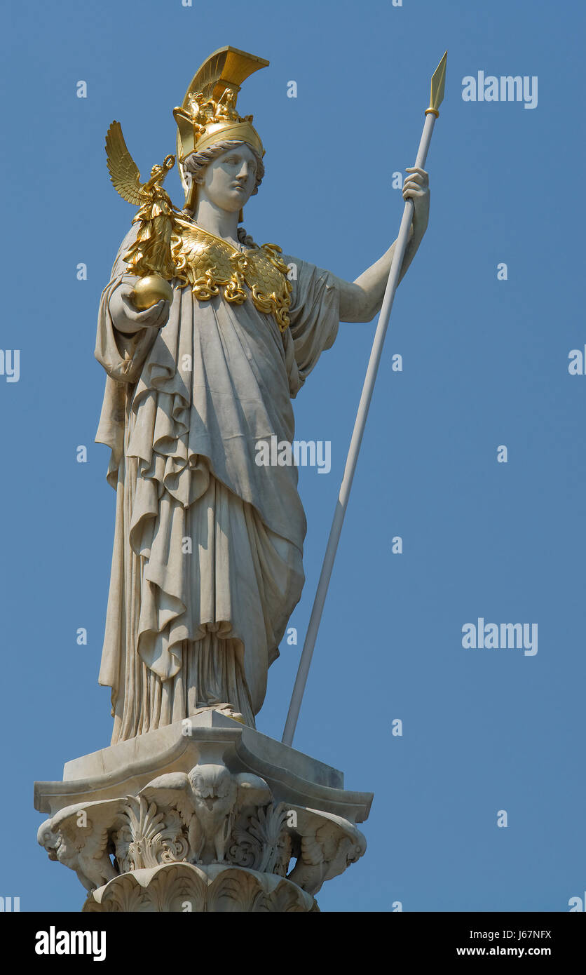 Mujer emblema histórico de Viena vienés diosa Atenea mujer histórico Foto de stock