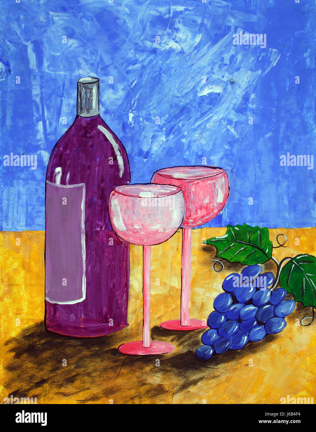 Copa de Vino Vino cáliz glas pintura ilustración decoración diseño de  botella de vino Fotografía de stock - Alamy