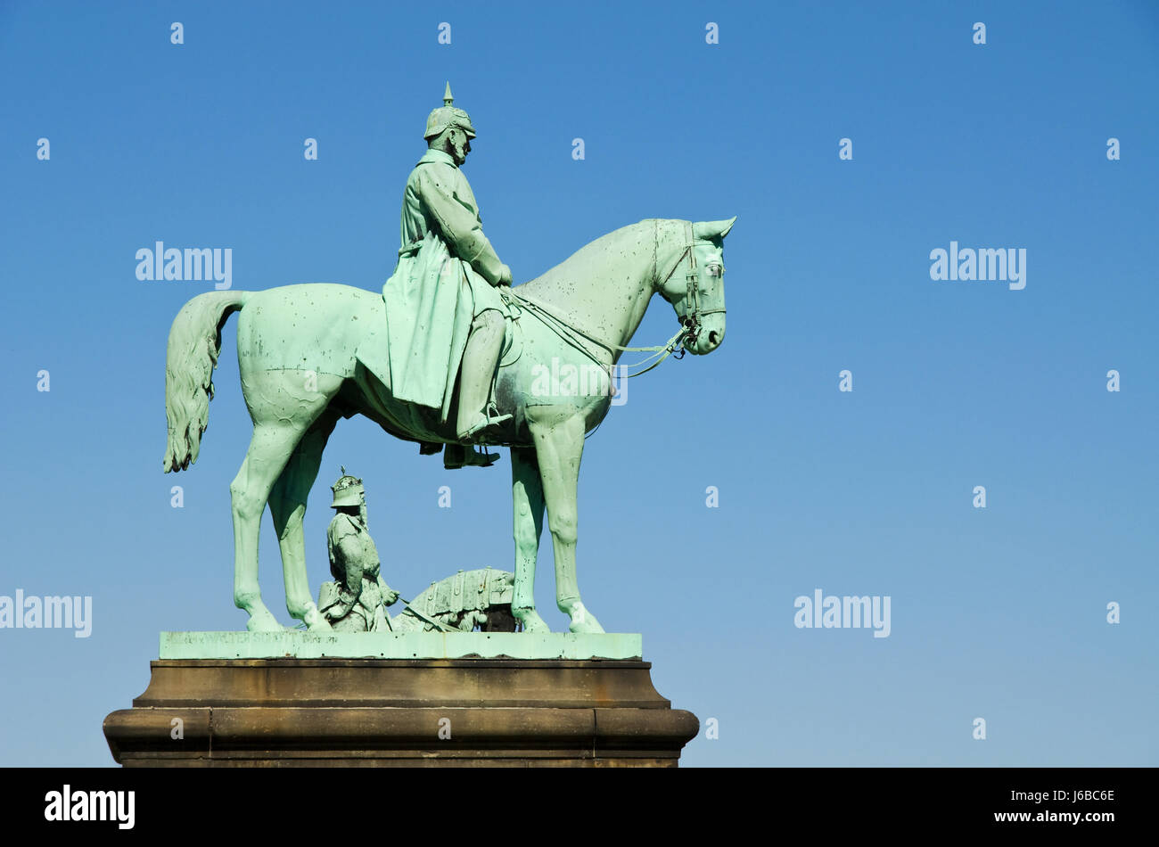 Relato histórico emperador King William historia monumento histórico jinete Foto de stock