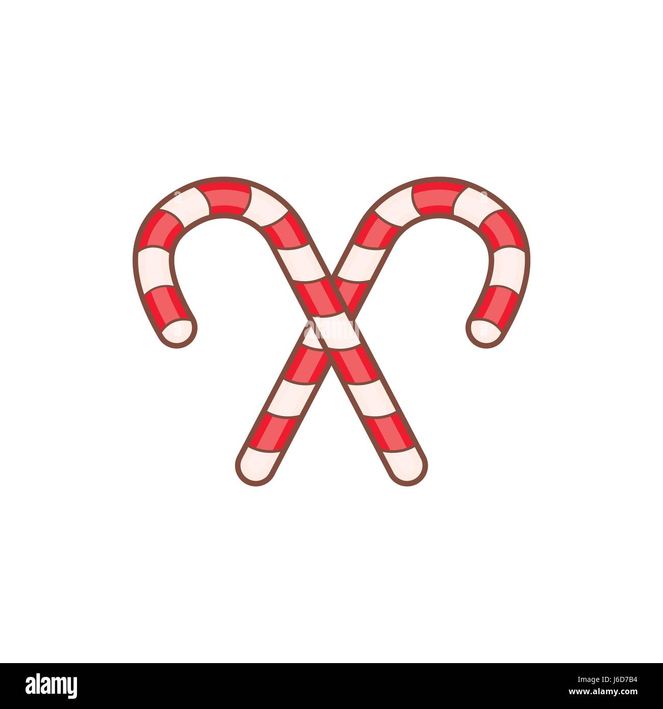 Bastones de caramelo para Navidad, icono de estilo de dibujos animados  Imagen Vector de stock - Alamy