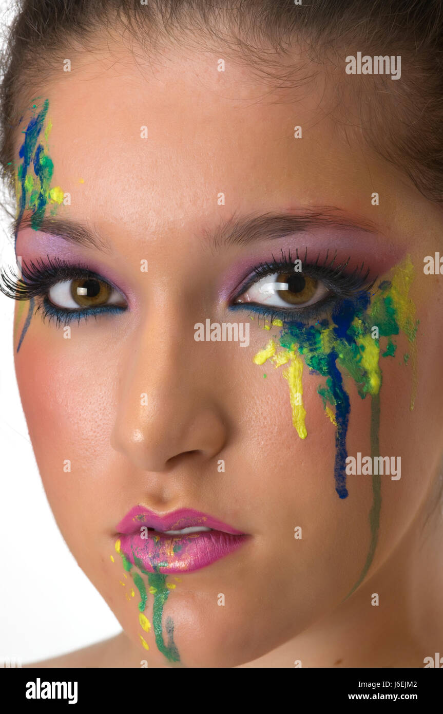 Arte moda cara ojos pintura artística de maquillaje cosmético del proyecto  de diseño del modelo de color Fotografía de stock - Alamy