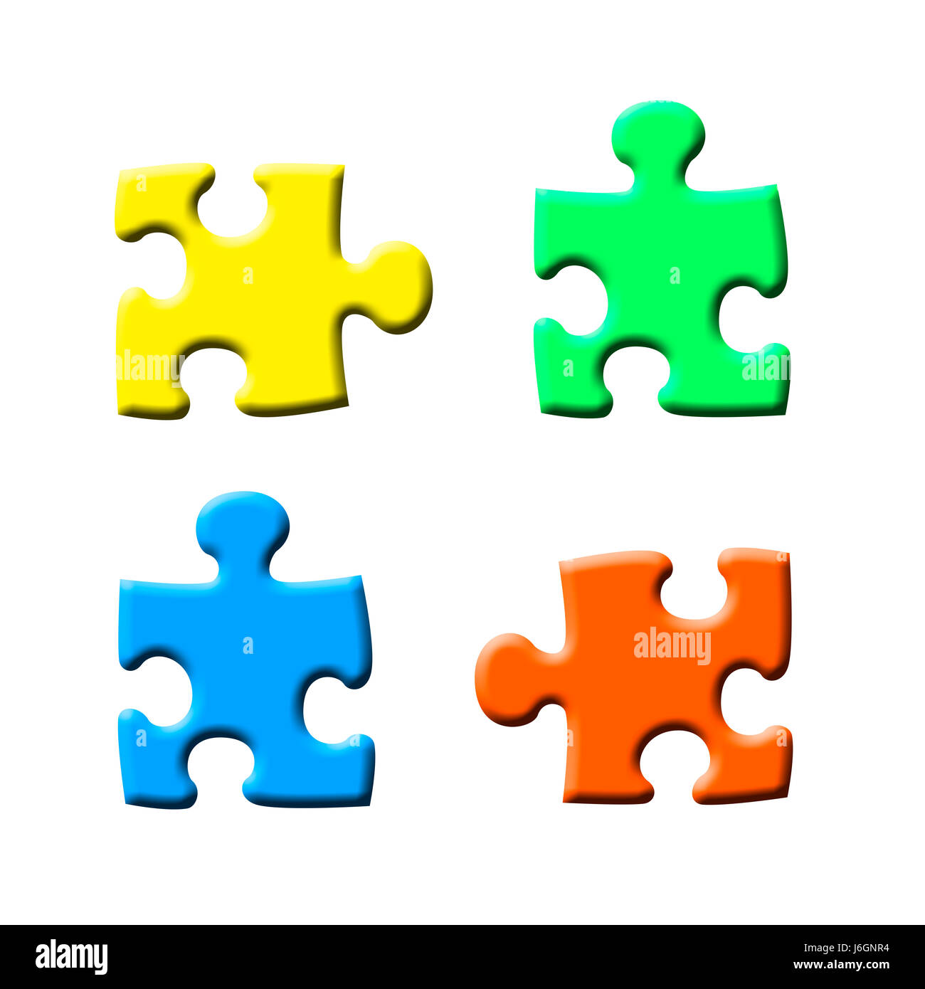 Cuatro rompecabezas jigsaw puzzle sección pieza segmento área parte piezas  juntas Fotografía de stock - Alamy