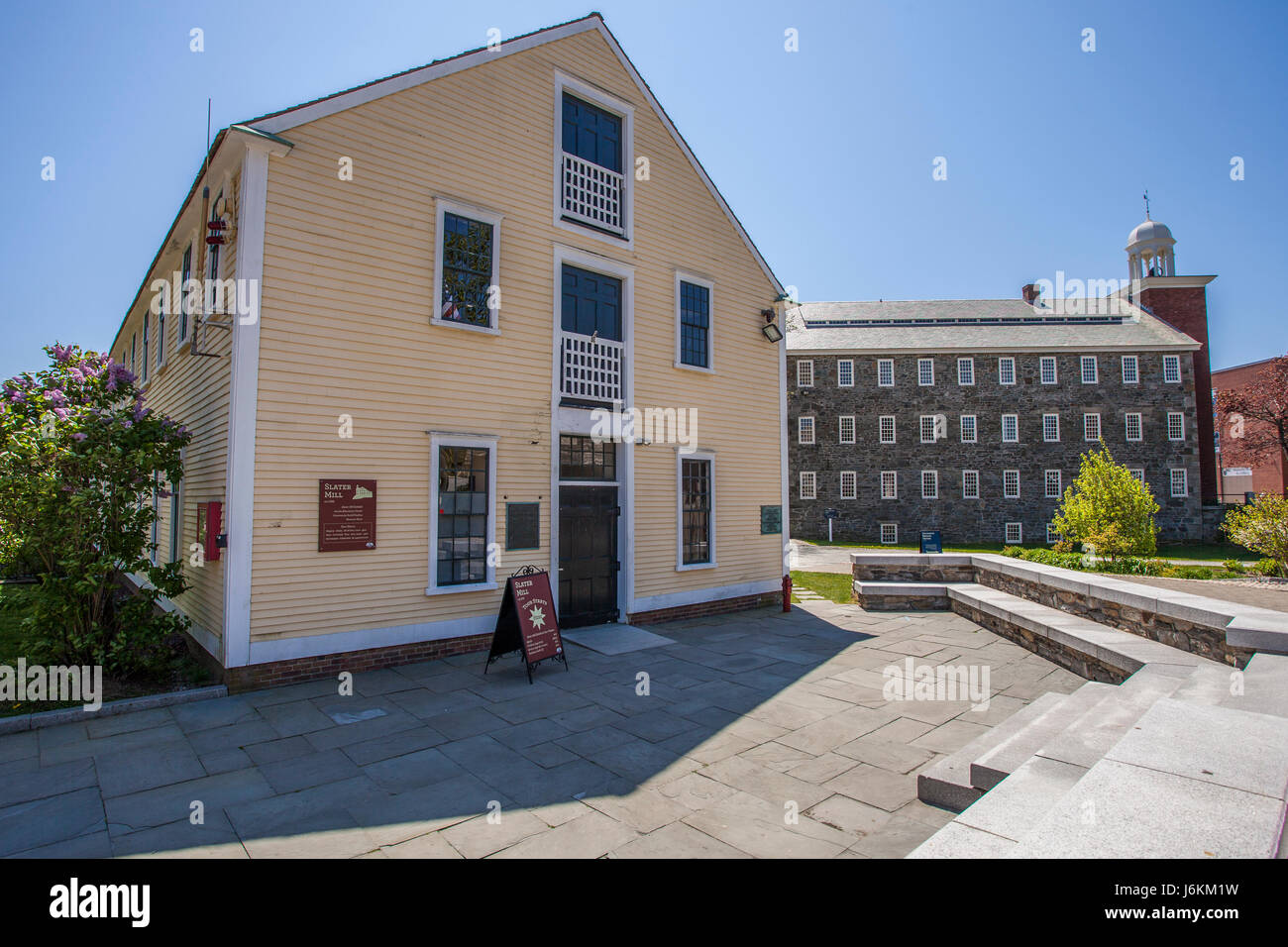 La Slater Mill en Pawtucket, RI - La cuna de la revolución industrial americana Foto de stock