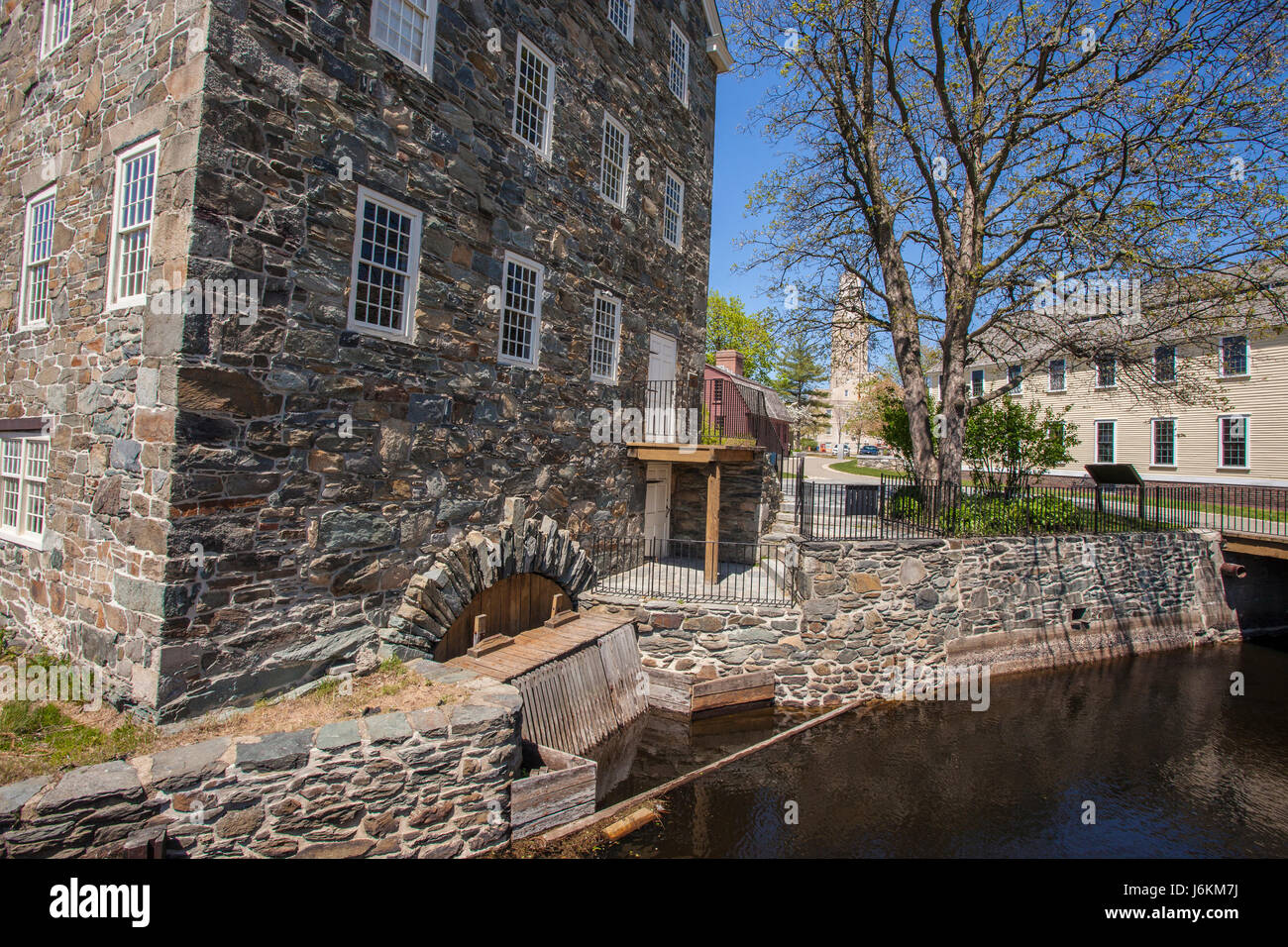 La Slater Mill en Pawtucket, RI La cuna de la revolución industrial americana Fotografía de