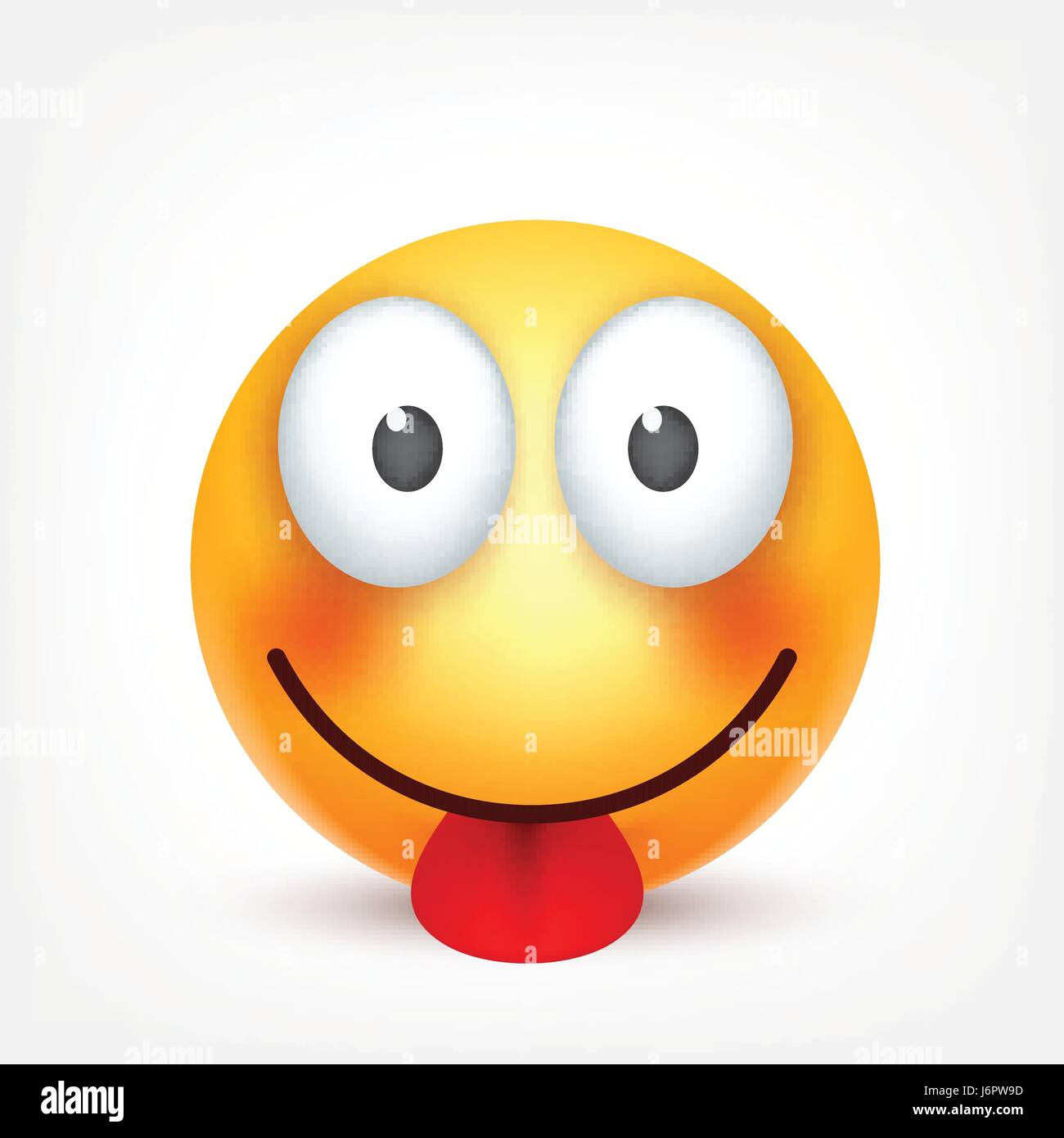 Cara con lengua,carita sonriendo. Cara amarilla con las emociones. La expresión facial. 3D realistas emoji. Gracioso personaje de dibujos estado de ánimo. Icono Web. Ilustración vectorial Imagen Vector de stock - Cara con lengua,carita sonriendo. Cara amarilla con las emociones. La expresión facial. 3D realistas emoji. Gracioso personaje de dibujos estado de ánimo. Icono Web. Ilustración vectorial Imagen Vector de stock -