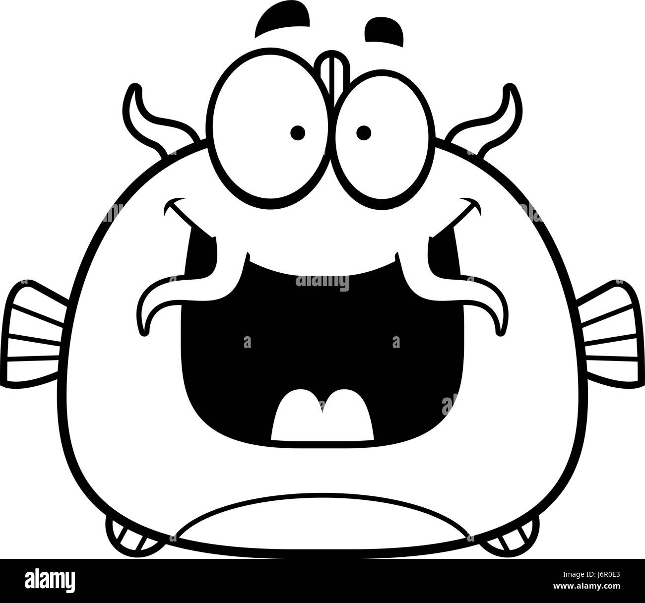 Una caricatura de la ilustración de un bagre looking happy Imagen