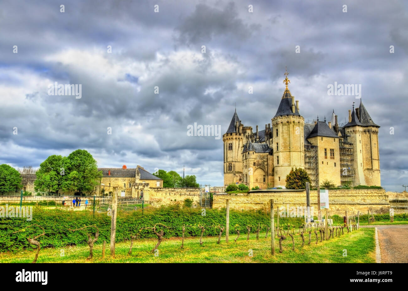 Castillo de Saumur, en el Valle del Loira, Francia Foto de stock