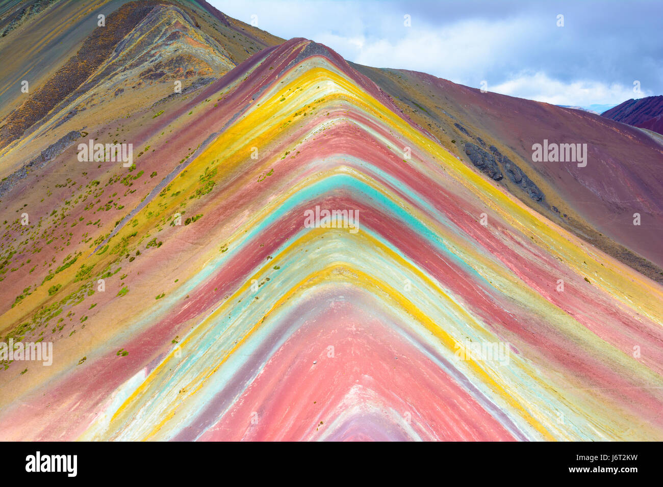 Vinicunca Montana de Siete Colores , o Rainbow Mountain, Pitumarca, Perú Foto de stock