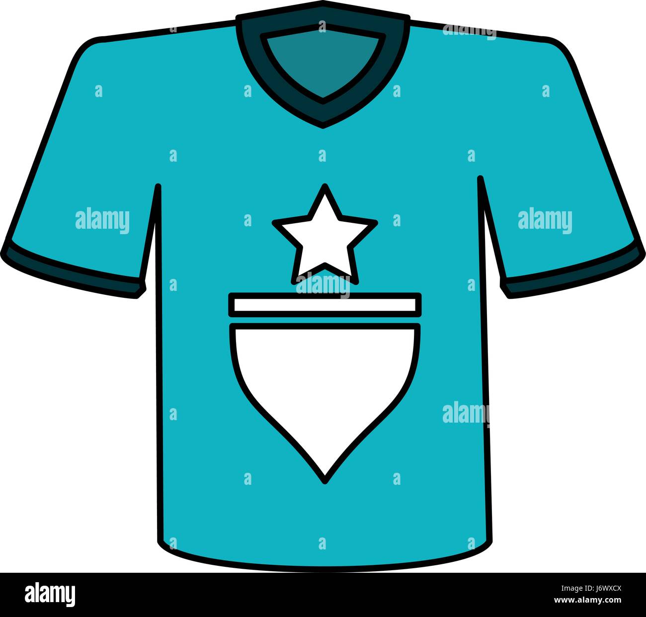 Dibujos animados imágenes en color azul camiseta de fútbol ropa