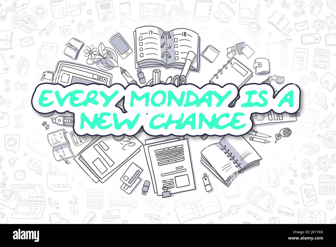Cada lunes es una nueva oportunidad - Concepto de negocio. Foto de stock