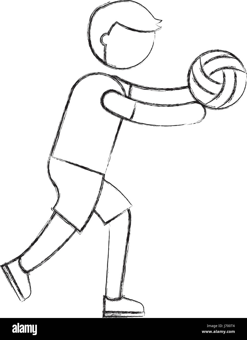 Dibujos animados de voleibol Imágenes de stock en blanco y negro - Alamy