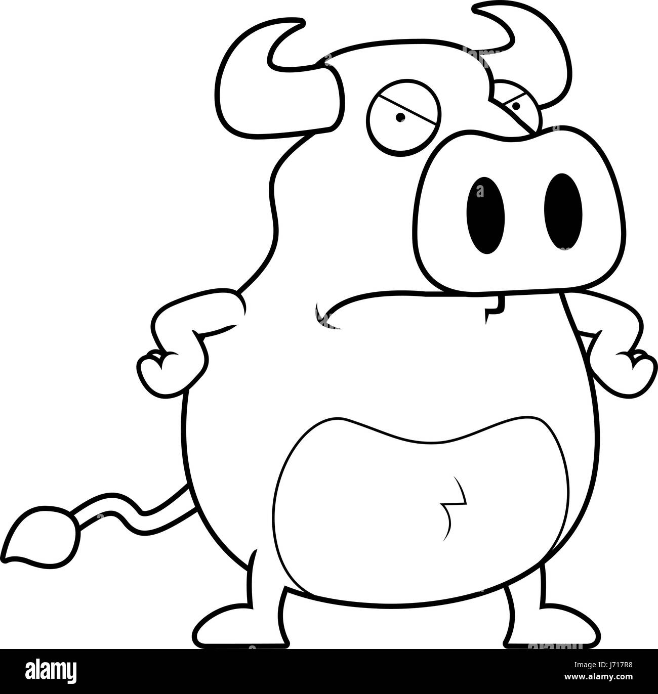 Un toro de dibujos animados con una expresión de enojado Imagen Vector de  stock - Alamy