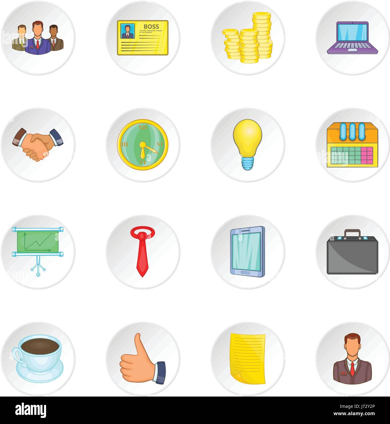 Iconos de gestión empresarial, estilo de dibujos animados Imagen Vector de  stock - Alamy