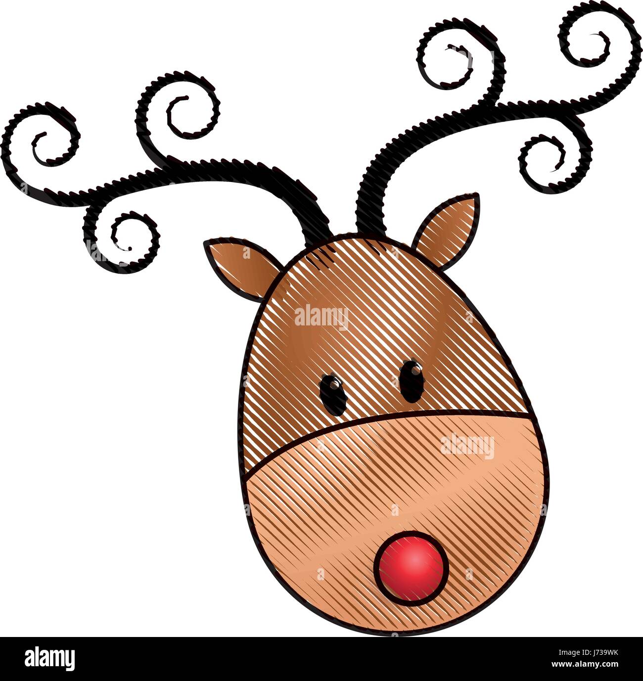 Feliz navidad renos personaje de dibujos animados Imagen Vector de stock -  Alamy