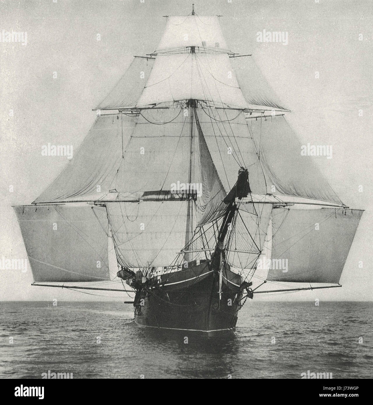 Una vista inusual del Monongahela - velero y barco de entrenamiento Foto de stock