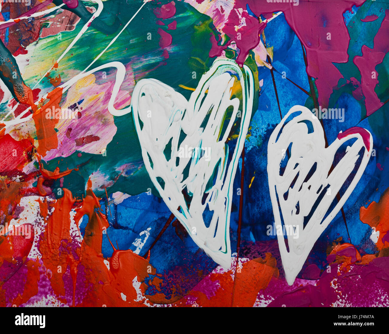 El arte moderna de la modernidad pintura abstracta amor pintado en el amor  se enamoró de corazón Fotografía de stock - Alamy