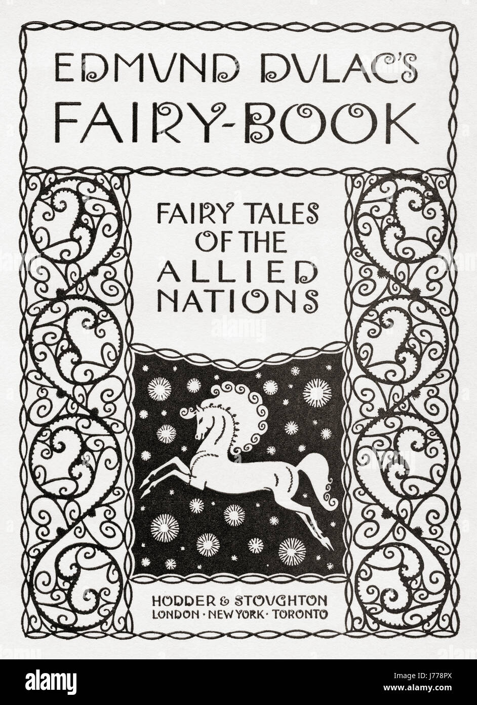 Página de título de Edmund Dulac's Fairy-Book: Cuentos de hadas de las naciones aliadas, publicado en 1916. Foto de stock