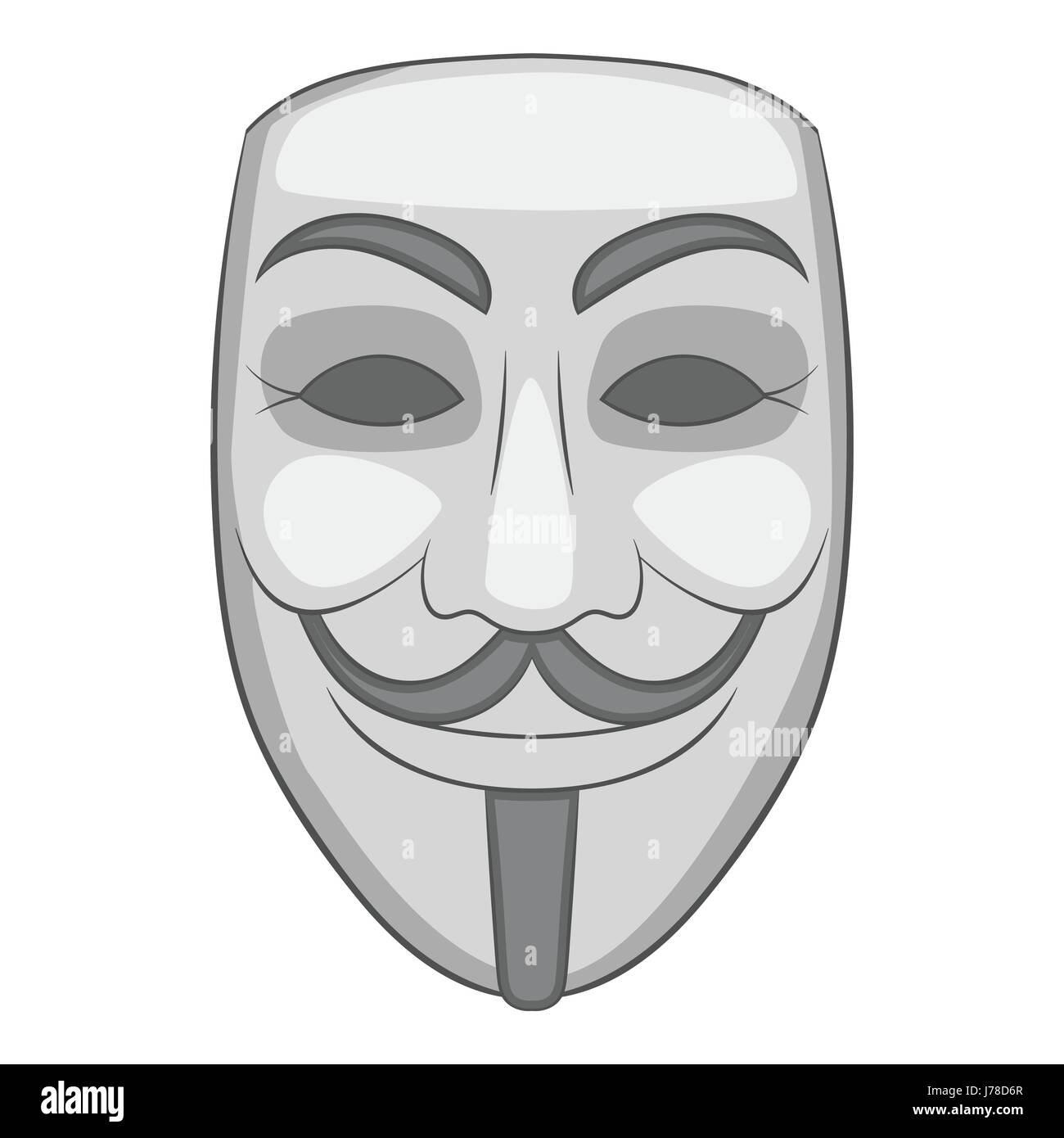 Hacker o icono de máscara anónimo en el estilo de dibujos animados aislado  sobre fondo blanco ilustración vectorial Imagen Vector de stock - Alamy