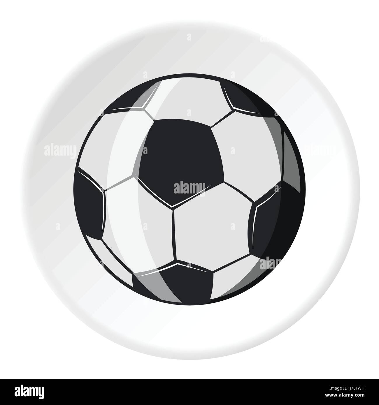 Icono de balones de fútbol en el estilo de dibujos animados aislado en el  círculo blanco de fondo. Símbolo del deporte ilustración vectorial Imagen  Vector de stock - Alamy