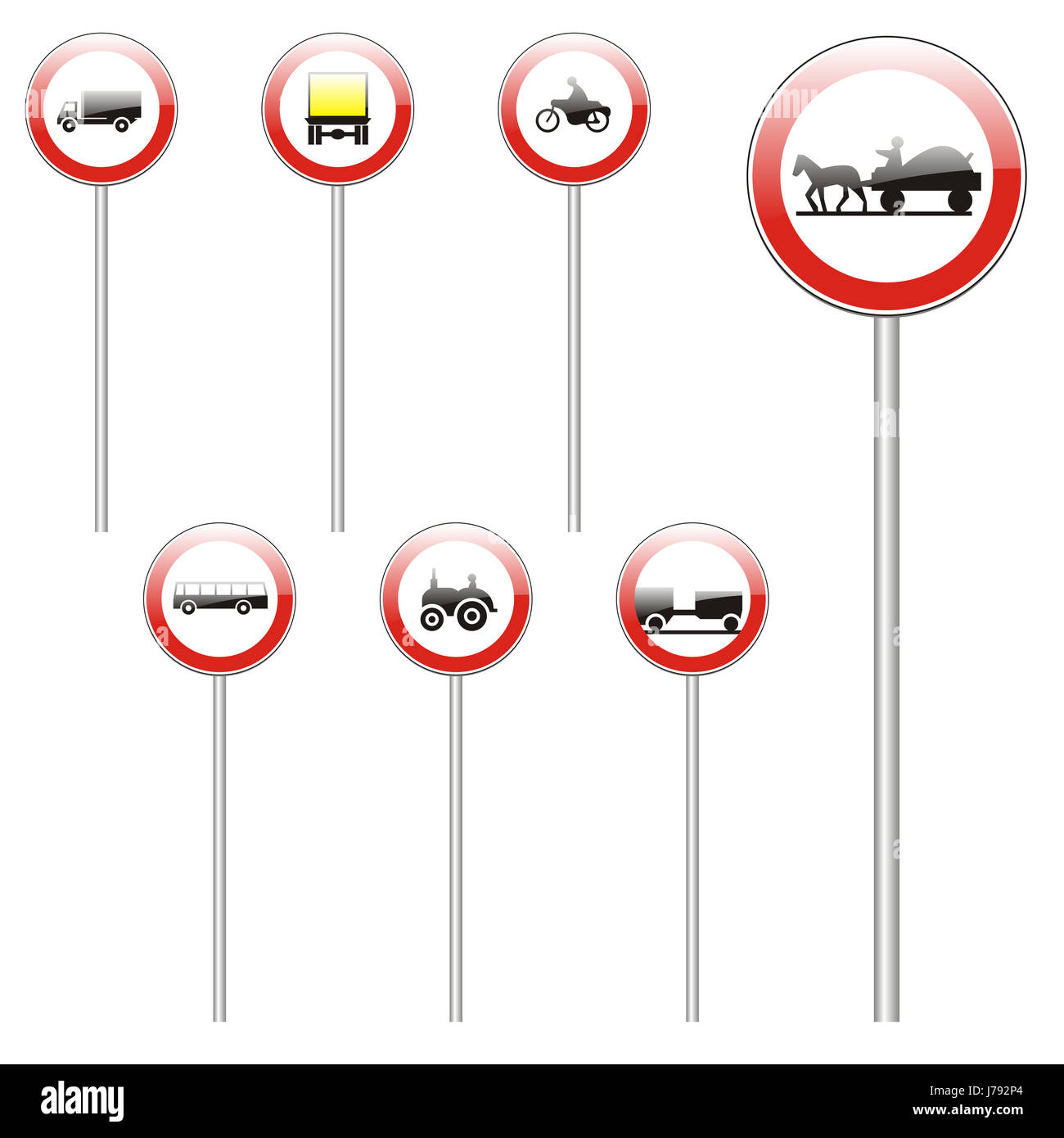 Aislados en blanco tráfico transporte carretera icono ilustración caucásicos europeos Foto de stock