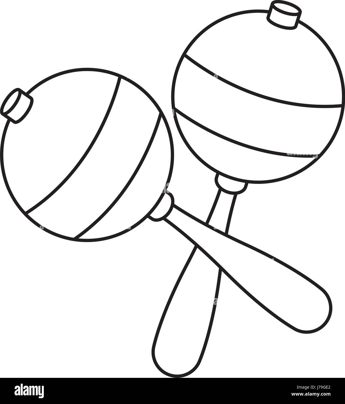 Maraca instrumento de percusión de la música brasileña Imagen Vector de  stock - Alamy